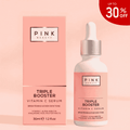 pink beauty triple booster vitamin C serum for brightening, even skin tone, hyperpigmentation, removes dark spots. best vitamin c serum in Pakistan. WINTER SALE